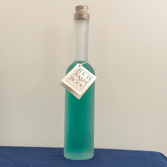 Pier 1 Bath Foam Frosted Glass Turquoise vintage - Picture 1 of 5